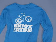 Load image into Gallery viewer, Enjoy the Ride Celebrating Earth Day Long Sleeve T-shirt - Driftless Threads
