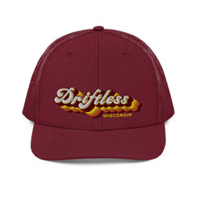 Load image into Gallery viewer, Retro Driftless High Profile Trucker Cap - Driftless Threads
